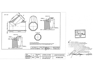 Product design drawing approved by client